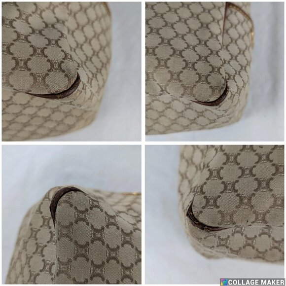 Authentic Celine Tote Bag Handbag Macadam Beige7 Vintage Based on Original Title - Picture 15 of 16